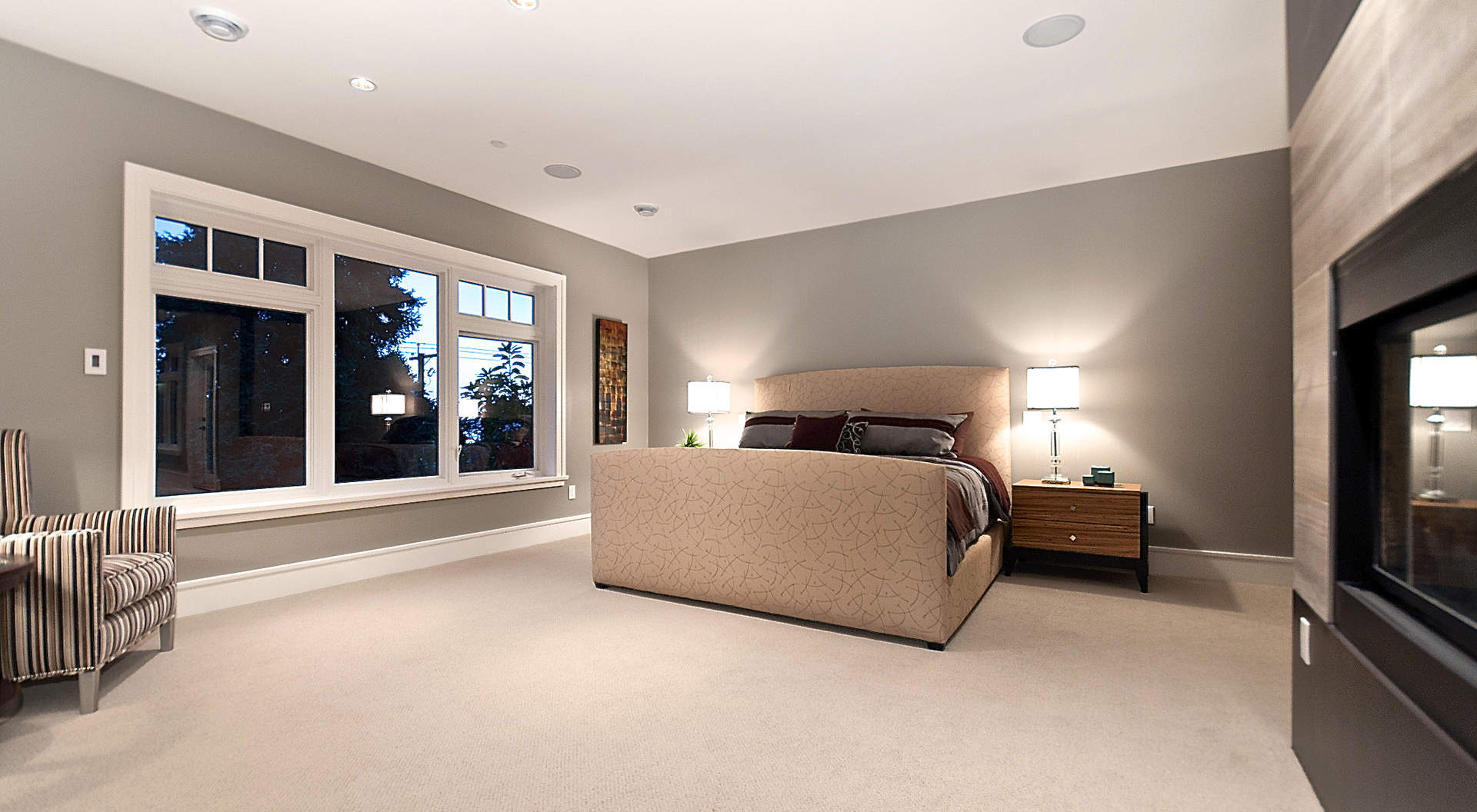 Spacious Master Bedroom with Roaring Fireplace